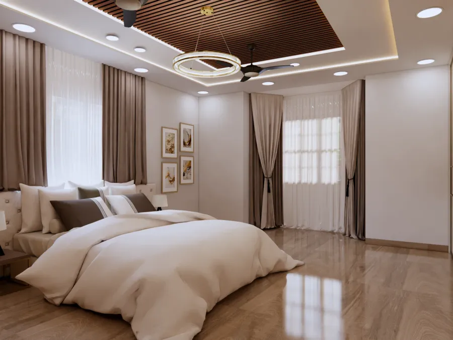 Bedroom interior design by Lamek Interiors, Chennai