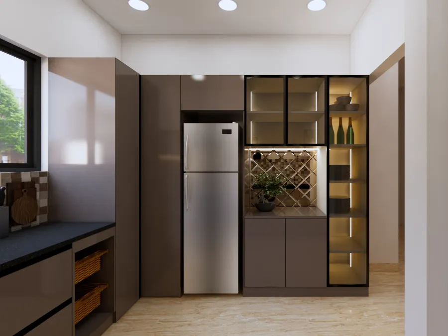 Crockery Unit interior design by Lamek Interiors, Chennai