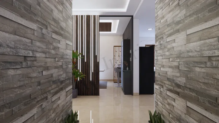 Foyer interior design by Lamek Interiors, Chennai
