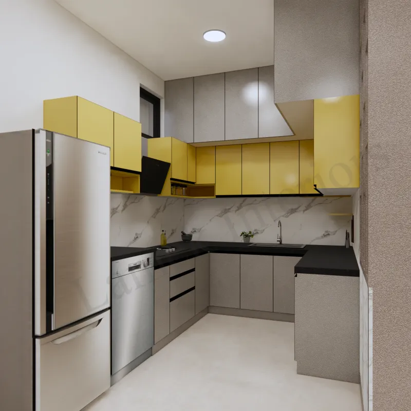 Modular kitchen built by Lamek Interiors
