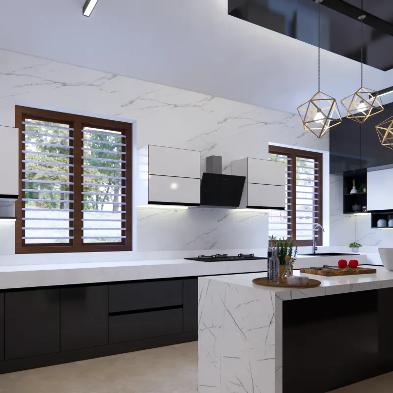 Modular kitchen built by Lamek Interiors