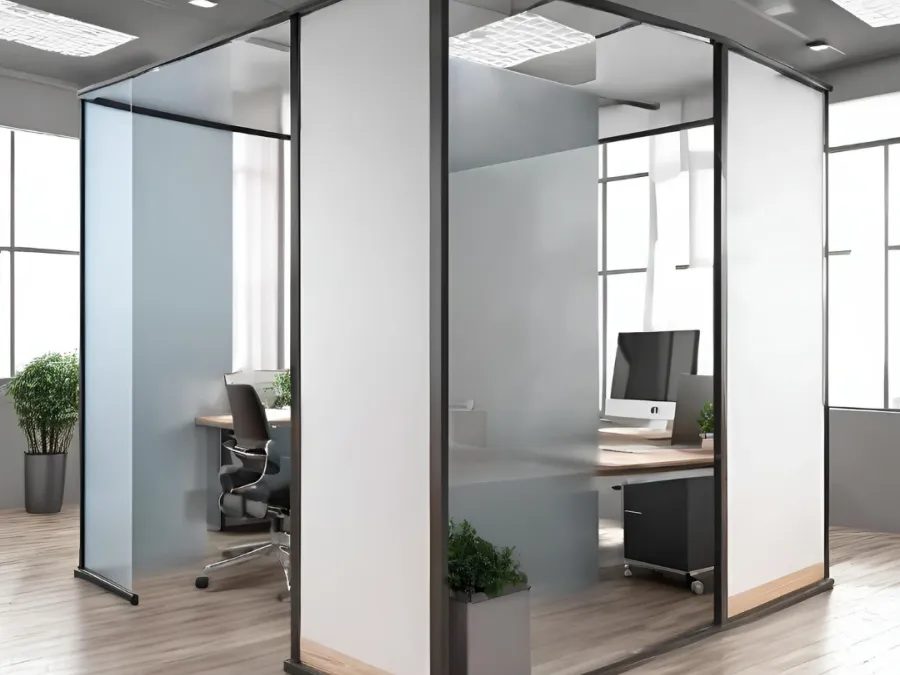 Office Partitions interior design by Lamek Interiors, Chennai