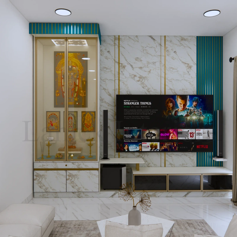 Pooja Unit interior design - pooja unit 02 by Lamek Interiors