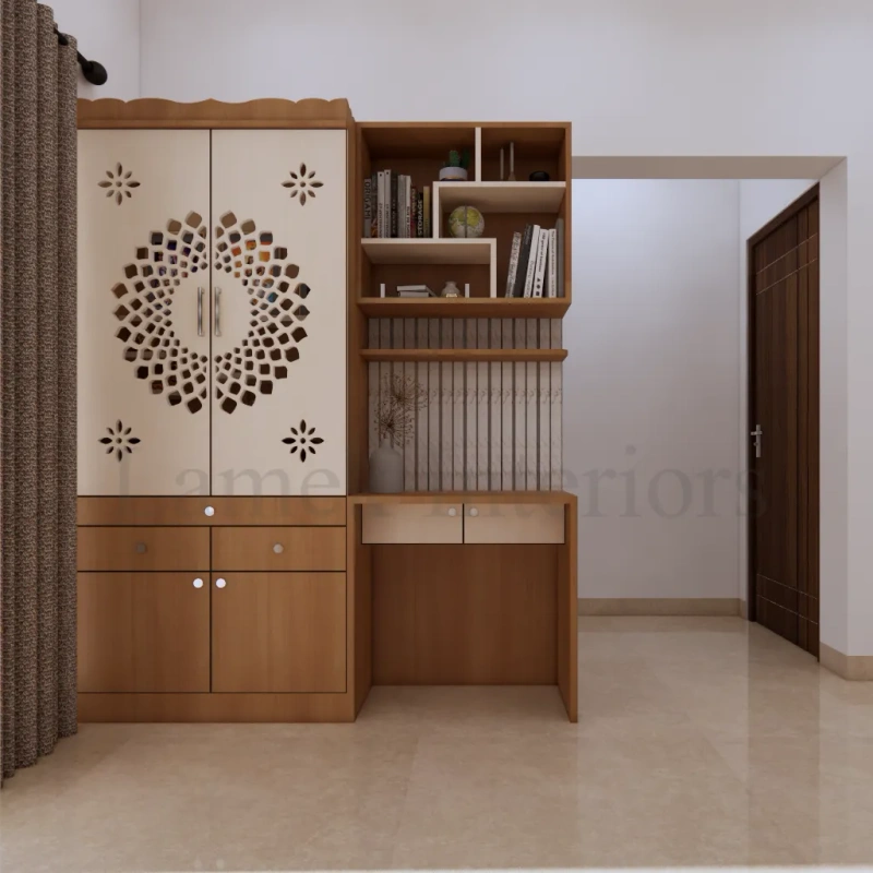 Pooja Unit interior design - pooja unit 04 by Lamek Interiors
