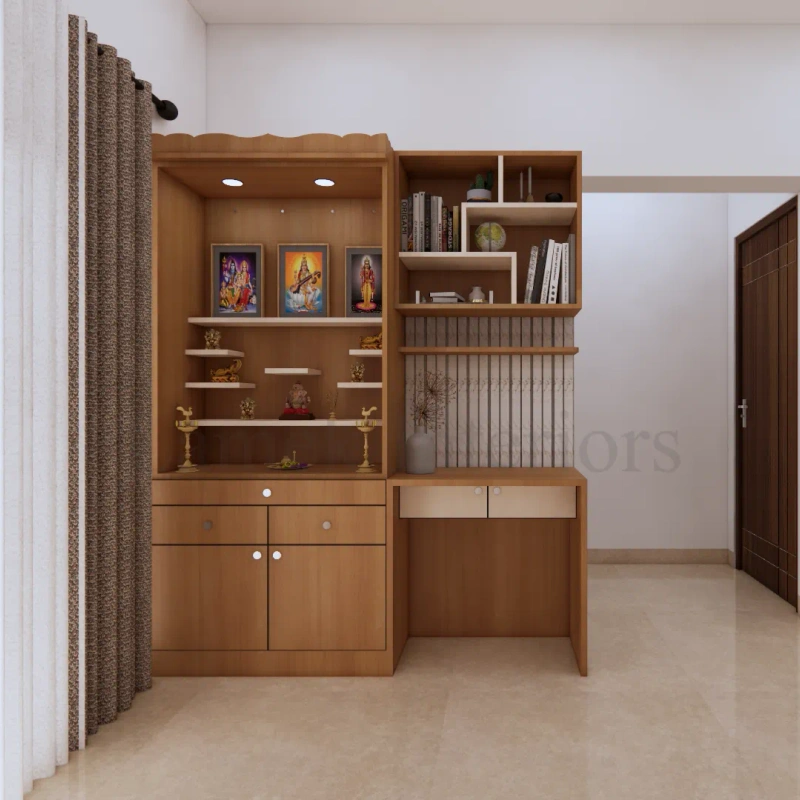 Pooja Unit interior design - pooja unit 05 by Lamek Interiors
