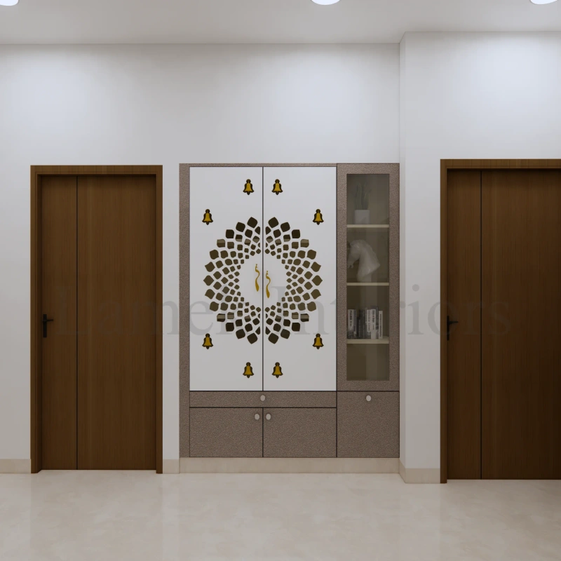 Pooja Unit interior design - pooja unit 06 by Lamek Interiors