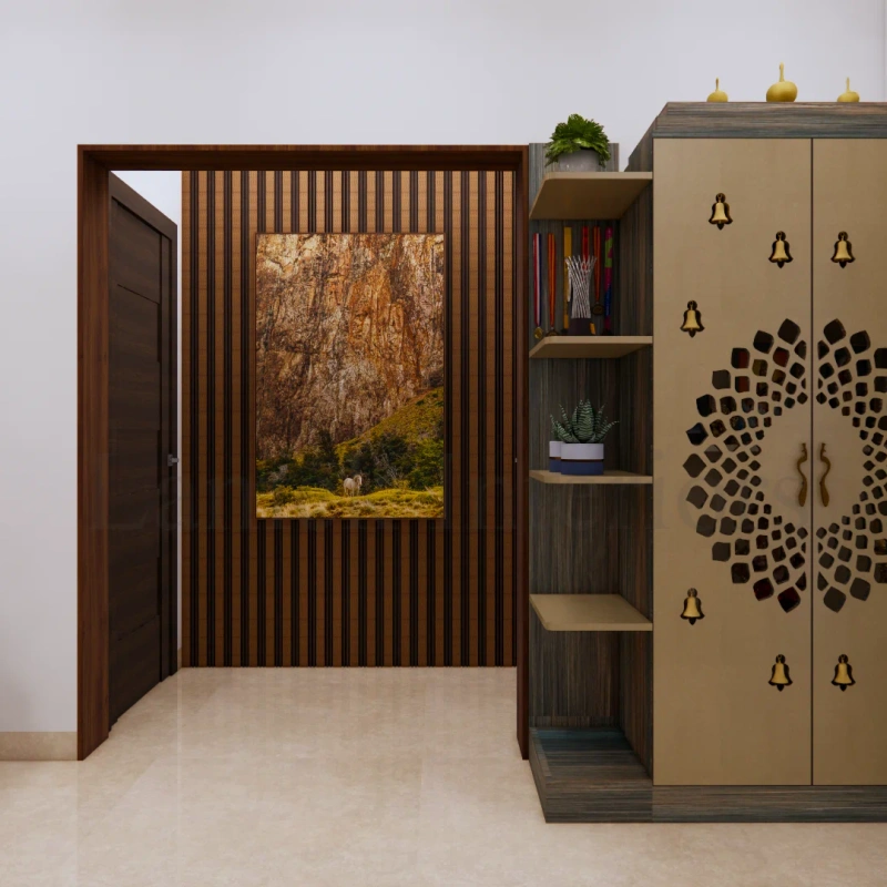 Pooja Unit interior design - pooja unit 07 by Lamek Interiors