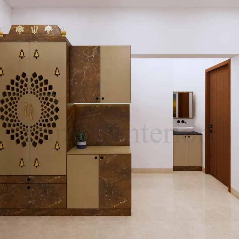 Pooja Unit interior design - pooja unit 10 by Lamek Interiors