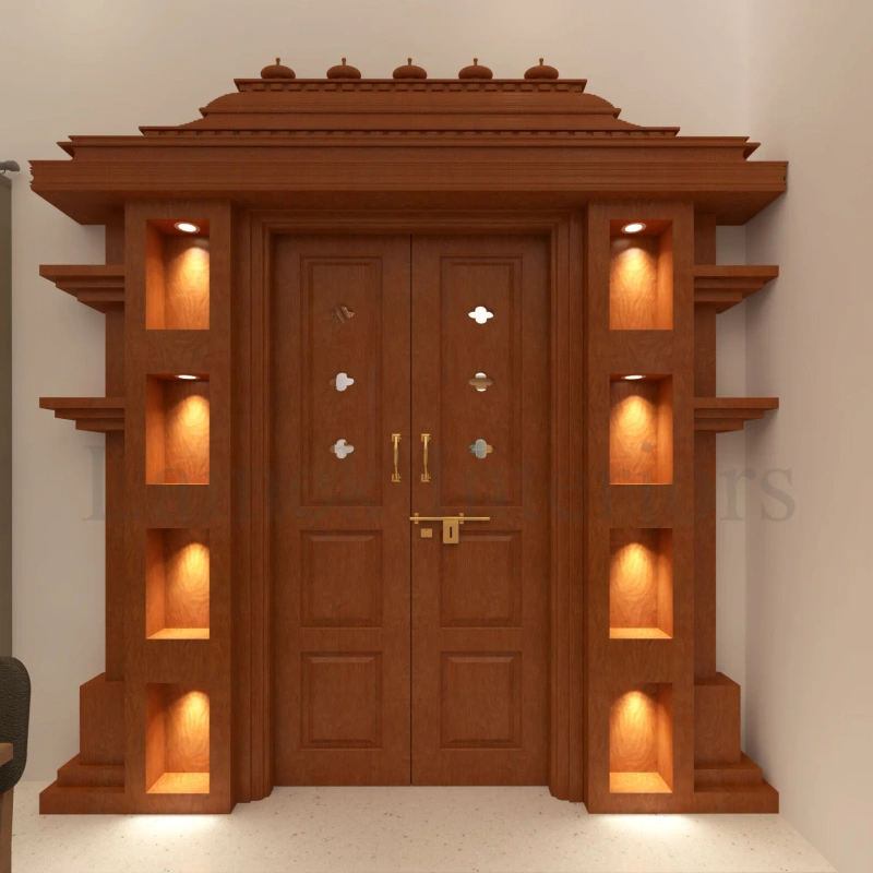 Pooja Unit interior design - pooja unit 14 by Lamek Interiors