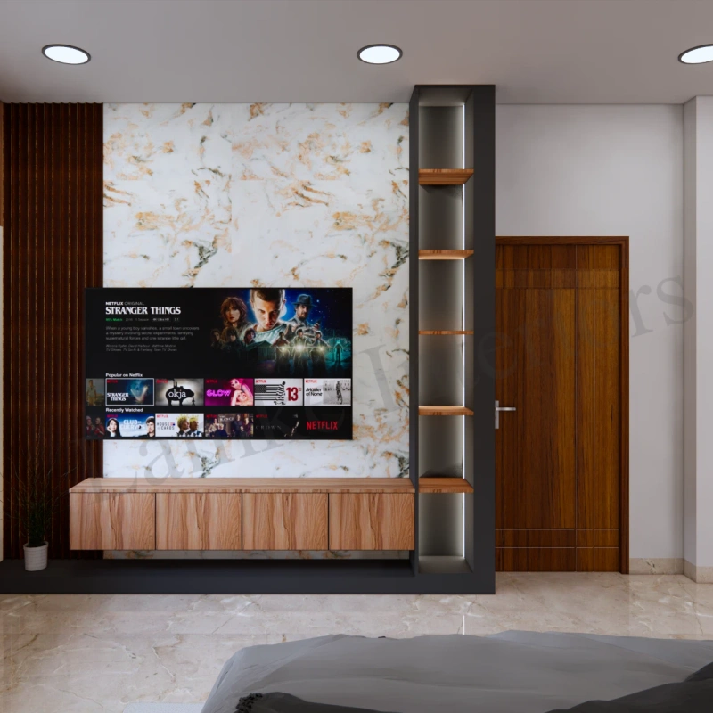 TV Unit interior design - tv unit 15 by Lamek Interiors